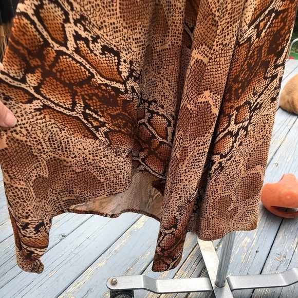 Robbie Bee size 14 brown snake print halter dress with stretch - Picture 11 of 14